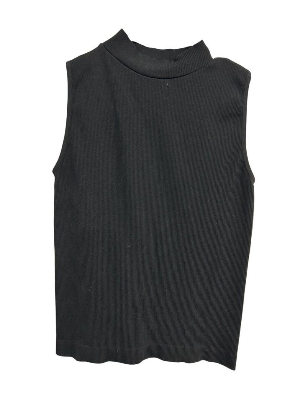 Soho Lady Womens Black Nylon Ribbed Mock Neck Top Size L/XL Gorpcore Minimalist